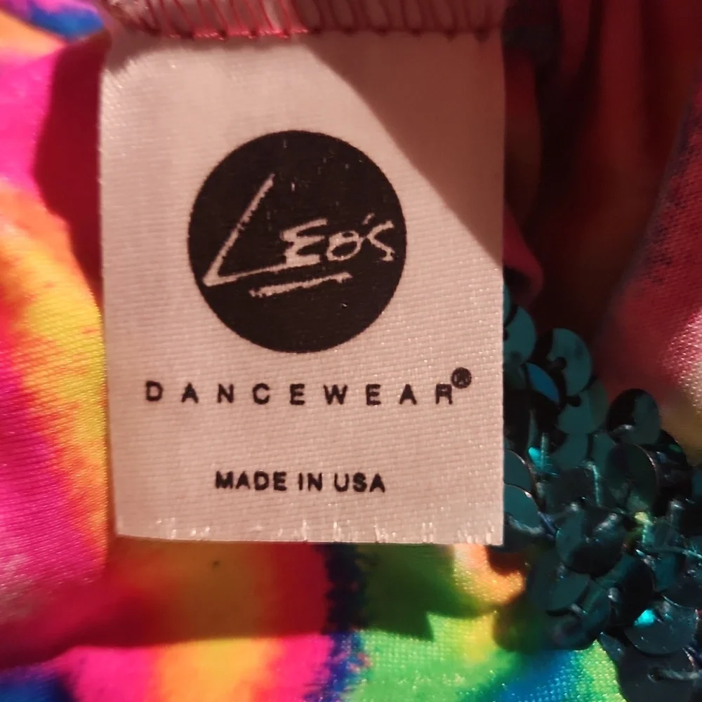 Colorful Swirl Leo/Dress with Sequin Skirt - Girls Small
